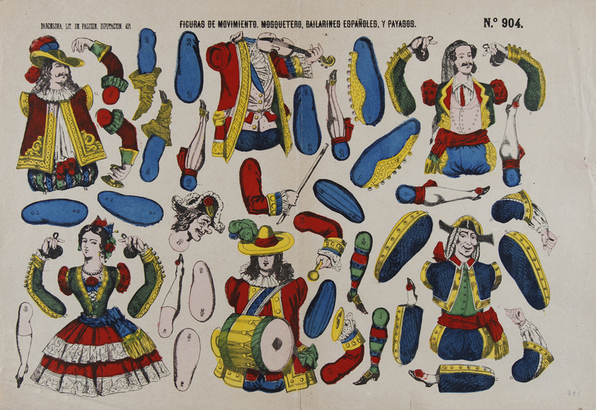 Figurino masculino e os seus complementos de vestiario.<br>Lit. de Paluzie, Barcelona, s. XIX.