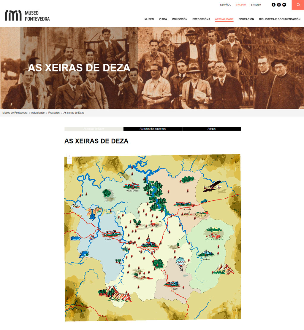  O Museo publica na súa web un mapa interactivo coas notas recollidas polo Seminario de Estudos Galegos nas xeiras de Deza